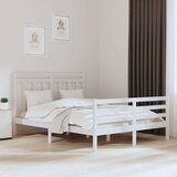  Posteljni okvir bel iz trdnega lesa 150x200 cm 5FT, (20684936) | Shoptok.si