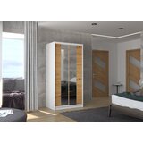 ADRK Drsna omara z ogledalom DRAGONIS, 100 cm - BELA-HRAST | Shoptok.si