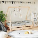 Okvir za dječji krevet s ladicama 80x160 cm od masivne borovine | shoptok.hr