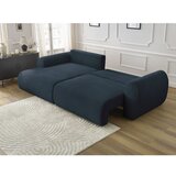 Bobochic Paris temno modra raztegljiva kotna sedežna garnitura iz rebrastega žameta (levi kot) lucien | Shoptok.si
