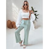 DStreet Spodnie damskie materiałowe wide leg LINESSA zielone | Shoptok.si