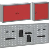  5-delni set orodnih omar in pegboarda za steno rdeča kovina, (22048529) | Shoptok.si