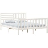  Okvir za krevet od masivnog drva bijeli 150 x 200 cm 5FT King | shoptok.hr