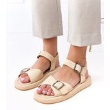  Beige Sandals with a Buckle on the Strap Mirkasa Cijene