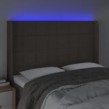  LED uzglavlje smeđesivo 147 x 16 x 118/128 cm od tkanine | shoptok.hr