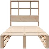 vidaXL Krevet s regalom za knjige bez madraca 90x190 cm masivno drvo | shoptok.hr
