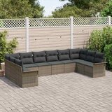  Sjedeća garnitura za vrt 10 kom. Siva poliratan 344 x 187,5 x 85 cm | shoptok.hr