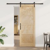 vidaXL drsna vrata s kompletom strojne opreme 78x211 cm trdi les bor, notranja vrata 'ORKDAL'78x211x4 cm trdi les bor Cene