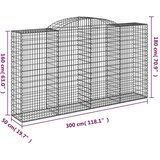  Lučne gabionske košare 4 kom 300x50x160/180cm pocinčano željezo | shoptok.hr