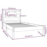  Za krevet od masivne borovine bijeli 90 x 200 cm | shoptok.hr