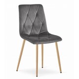 Libra Stolica - Tamno Sivi Baršun / Noge u Boji Drveta x 1 | shoptok.hr