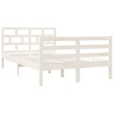  Posteljni okvir bel iz trdnega lesa 120x190 cm 4FT, (20647896) | Shoptok.si