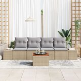 vidaXL 5-dijelni vrtni kauč set s jastucima Bež Poli ratanski Acacia | shoptok.hr