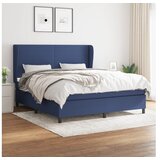 vidaXL Box spring postelja z vzmetnico modra 180x200 cm blag Cene