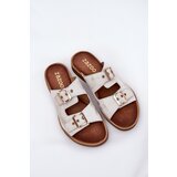 Zazoo Leather Flat Sandals With Buckles 3020 Worn Gold | ePonuda.com