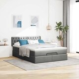 vidaXL Otomanska postelja z vzmetnico siv 140x190 cm blago | Shoptok.si