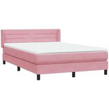 Box spring postelja z vzmetnico roza 160x220 cm žamet, (21790926) | Shoptok.si