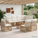 Set vanjskih sofa 9 kom. Prirodna i krema bijela Poliester | shoptok.hr