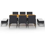  11-dijelni vrtni blagovaonski set crni | shoptok.hr