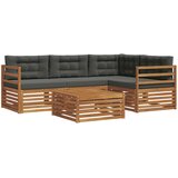  Set vanjskih sofa 5 kom. Prirodna i antracit | shoptok.hr