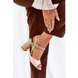 Laura Messi Leather Elegant High Heeled Sandals 2136 Multicolor | Shoptok.si