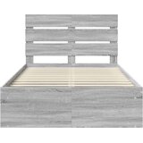  Krevetna konstrukcija s uzglavljem Siva Sonoma 135 x 190 cm | shoptok.hr