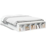 vidaXL Posteljni okvir bel 160x200 cm inženirski les | Shoptok.si