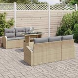  Sjedeća garnitura za vrt 7 kom. Bež Poli Ratan 179 x 179 x 85 cm | Shoptok.si