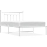  Metalni okvir za krevet s uzglavljem bijeli 100x200 cm | shoptok.hr