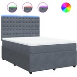  Krevet s oprugama i madracem tamnosivi 140x190 cm baršunasti | shoptok.hr