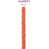 vidaXL Delovna vrv oranžna 6 mm 100 m polipropilen | Shoptok.si