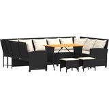  4-dijelni set vrtnih sofa od poliratana s jastucima crni | shoptok.hr