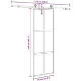  Klizna vrata s priborom crna 76 x 205 cm kaljeno staklo | shoptok.hr