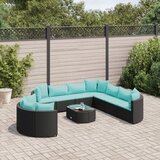 The Living Store Vrtna sedežna garnitura 10-delna z blazinami črn poli ratan - Vrtna Sedežna Garnitura, (21475535) | Shoptok.si