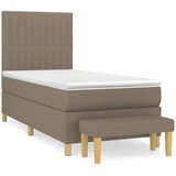  s oprugama i madracem smeđesivi 90x190 cm od tkanine | shoptok.hr
