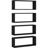 Police na zidu s policom Zidne 4 pcs Crni hrast 60 x 15 x 23 cm | shoptok.hr