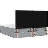 vidaXL Otomanski posteljni okvir z vzmetnico siv 180x200 cm blago | Shoptok.si