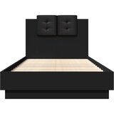 vidaXL Okvir za krevet s uzglavljem crni 75x190 cm konstruirano drvo | shoptok.hr