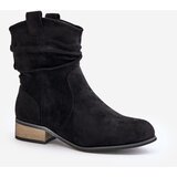EVENTO Insulated ankle boots with pleats on a low heel black Elletinnia | Eponuda.ba