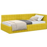 vidaXL Kotna postelja z vzglavjem Rumena 100 x 200 cm Žamet | Shoptok.si