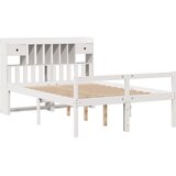  Krevet s regalom z knjige bez madraca bijeli 140x190cm borovina | shoptok.hr