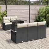  Set od 6 komada vrtnih sofa s jastučićima crna poli ratan | shoptok.hr