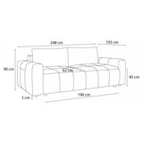 Bobochic Paris Tamno siva sklopiva/s prostorom za odlaganje sofa 248 cm Arsene – | shoptok.hr