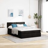  Otomanski krevet s madracem crni 140x190cm od tkanine | shoptok.hr