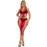 Subblime 952327 - mrežasta obleka s križnimi naramnicami - (rdeča) - S-L | Shoptok.si