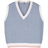 Trendyol petrol v-neck geometric patterned knitwear sweater Cene