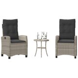  3-dijelni bistro set s jastucima svjetlosivi od poliratana | shoptok.hr
