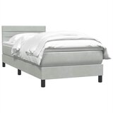Box Spring krevet s madracem svijetlo sivi 80x220 cm samt | shoptok.hr