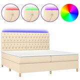  box spring s madracem LED krem 200x200 cm od tkanine | shoptok.hr