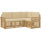  Setovi sofa 4 pcs Bijela i bež 190 x 130,5 x 73 cm Poliester | shoptok.hr
